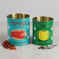 Rex London Metaldåser - Paprika & Peber Medium. Sæt med 2 stk